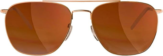 grinderPUNCH Polarized Retro Aviator Sunglasses for Men UV400 Protection Lens and Lightweight (Gold Rose Metal)