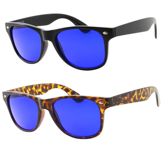 Golf Ball Finder Glasses - Casual Classic Style True Blue Lens Sunglasses - Men and Women (1 Black, 1 Tortoise)