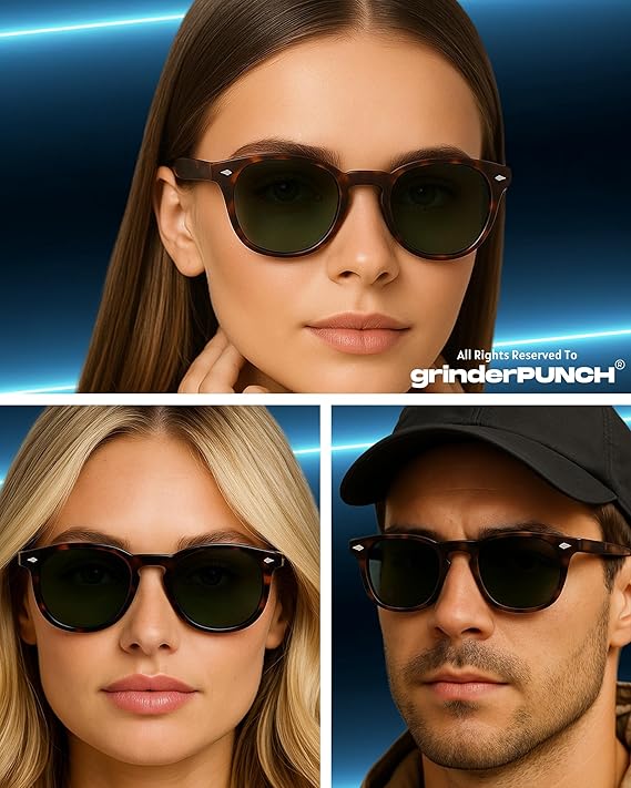 Polarized Round Sunglasses for Women Men Stylish Retro Circle Frame (Tortoise)