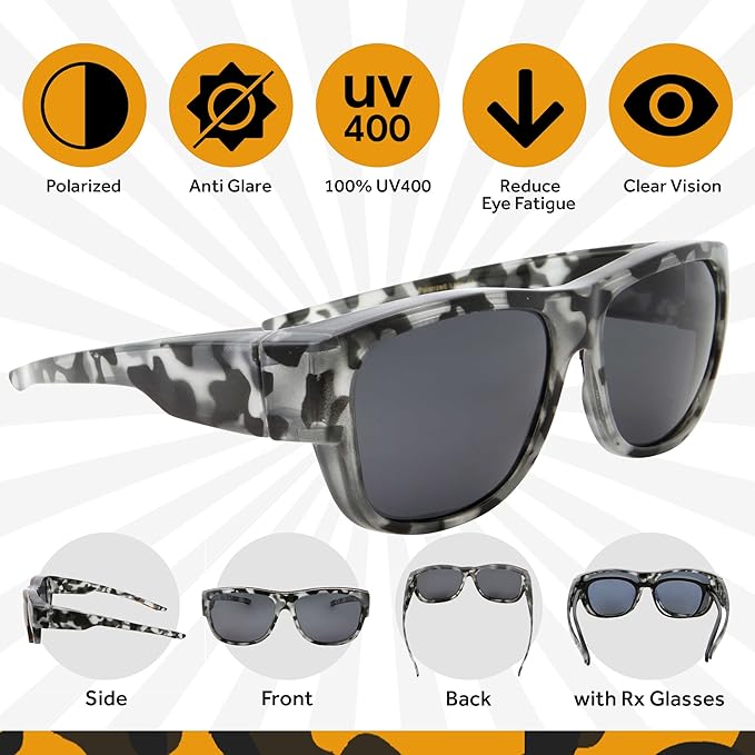 grinderPUNCH Women Polarized Fit Over Sunglasses - Less Bulky, Ladies Size