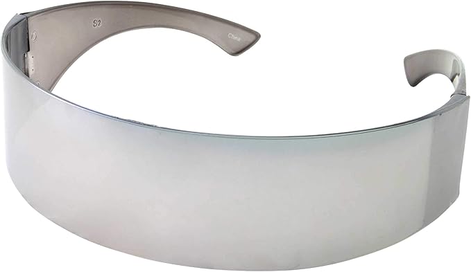 grinderPUNCH Silver Mirror Futuristic Shield Sunglasses Deal Glasses
