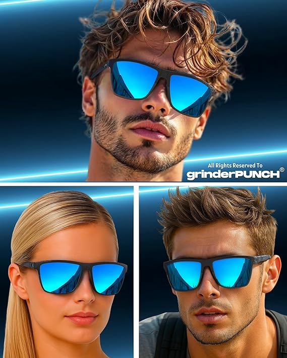 Square Polarized Sunglasses for Men and Women(Blue)