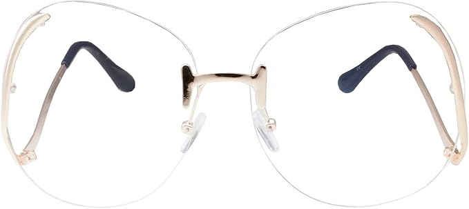 Women's Stylish Clear Lens Glasses Rimless Oversized Clear