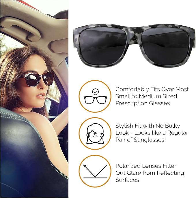 grinderPUNCH Women Polarized Fit Over Sunglasses - Less Bulky, Ladies Size