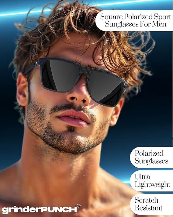 Polarized Sunglasses for Men Lightweight (Black)