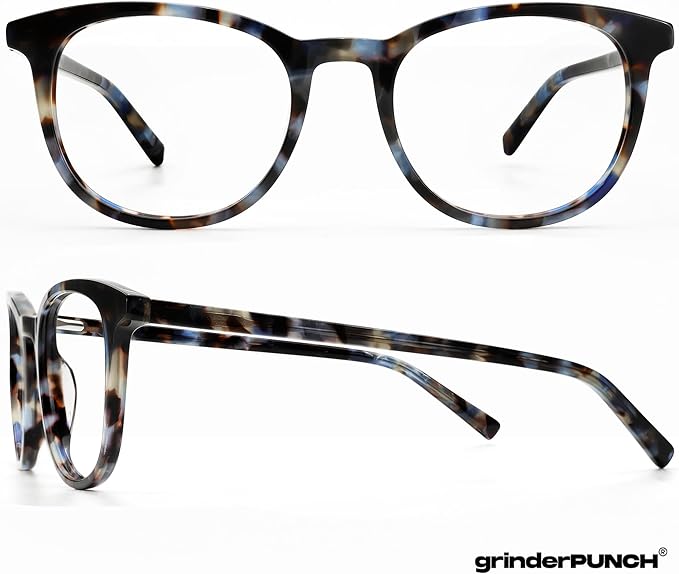 grinderPUNCH Classic Reading Glasses for Women and Men Blue Light Blocking Readers Stylish Readers with Spring Loaded Hinges