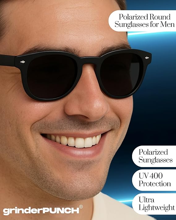 Polarized Round Sunglasses for Women Men Stylish Retro Circle Frame