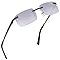 grinderPUNCH Small Slim 90's Popular Nineties Rectangular Sunglasses Clear Rimless Eyewear