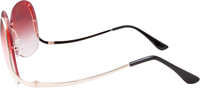 Women's Stylish Clear Lens Glasses Rimless Oversized Pink