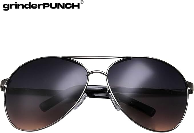 Big XL Wide Frame Extra Large Aviator Sunglasses (Gunmetal)