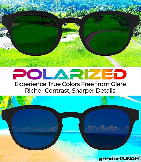 Polarized Round Sunglasses for Women Men Stylish Retro Circle Frame