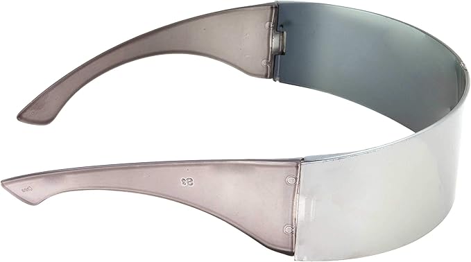 grinderPUNCH Silver Mirror Futuristic Shield Sunglasses Deal Glasses