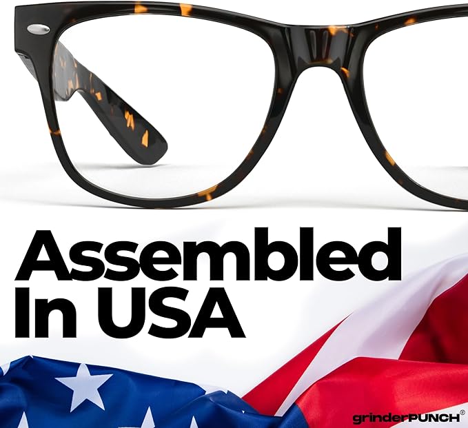 grinderPUNCH Designer Reading Glasses | Blue Light Blocking Readers for Women and Men | Stylish Readers for Enhanced Vision - Whisky 0.50 - 6.00