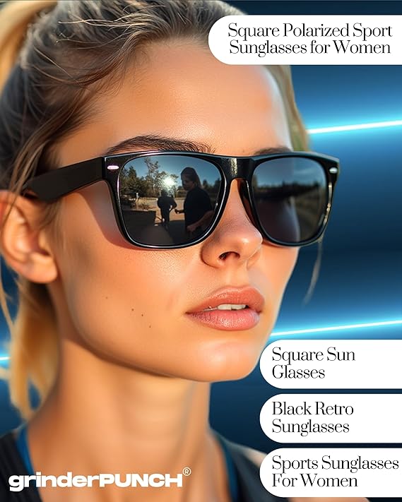grinderPUNCH Polarized Sunglasses for Men & Women – 2-Pack Super Dark UV Shades, Black & Brown Lens