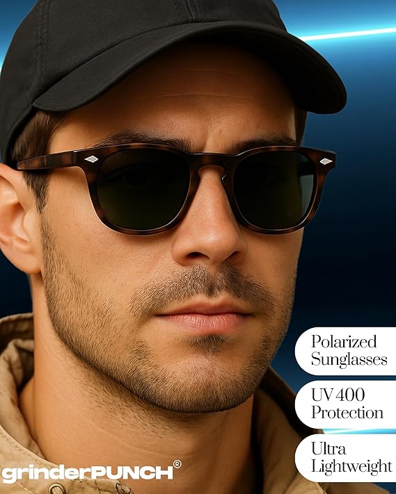 Polarized Round Sunglasses for Women Men Stylish Retro Circle Frame (Tortoise)