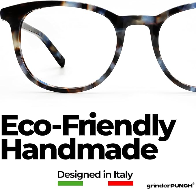 grinderPUNCH Classic Reading Glasses for Women and Men Blue Light Blocking Readers Stylish Readers with Spring Loaded Hinges