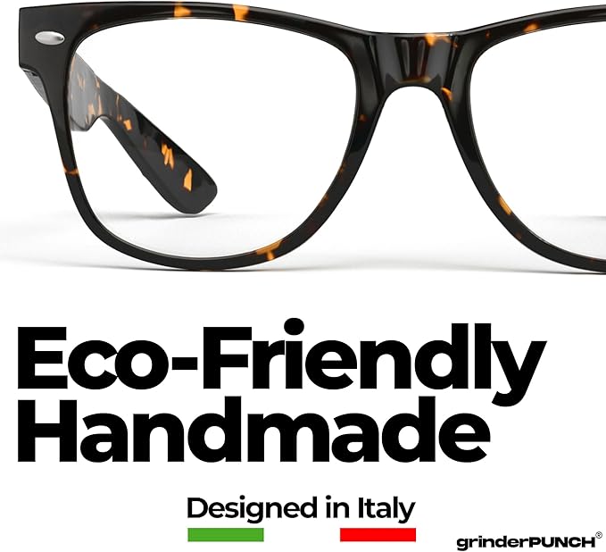 grinderPUNCH Designer Reading Glasses | Blue Light Blocking Readers for Women and Men | Stylish Readers for Enhanced Vision - Whisky 1.00 - 6.00