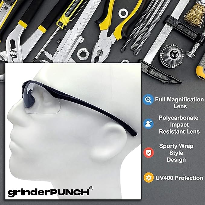 grinderPUNCH Full Lens Safety Reading Glasses