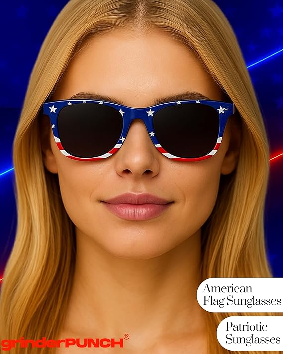 2 Pair Combo Patriotic American US Flag Sunglasses