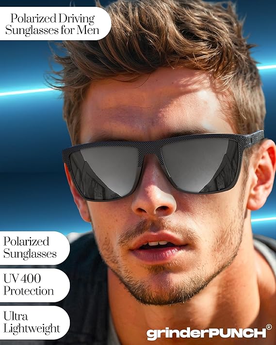 Polarized Lightweight Sunglasses for Men - 2 Pack