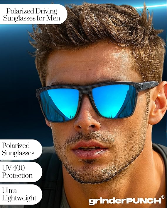 Square Polarized Sunglasses for Men and Women(Blue)