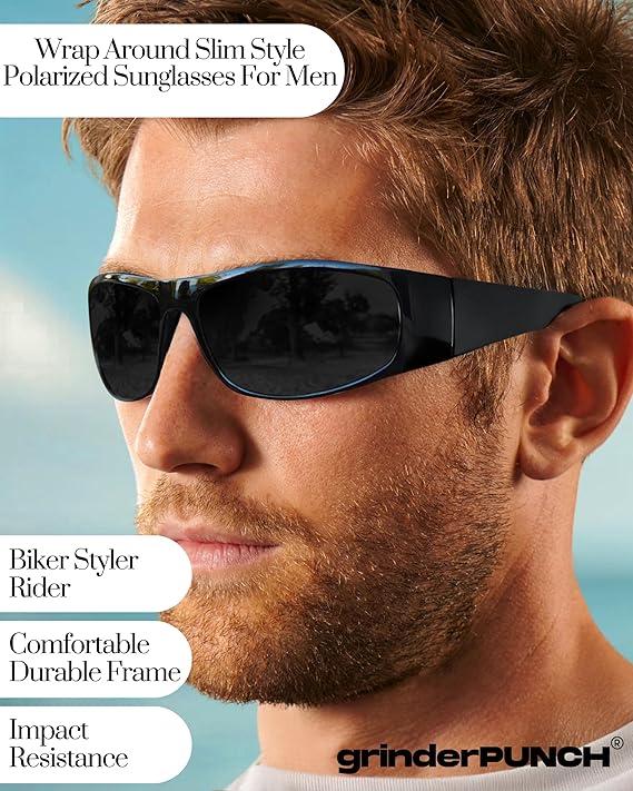 Polarized Black Sport Sunglasses Glossy Black Frame/ Black Lens