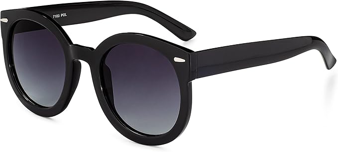 grinderPUNCH Classic Round Retro Polarized Oversized Sunglasses for Women Trendy Vintage Style Polarized Glasses UV400 Lenses