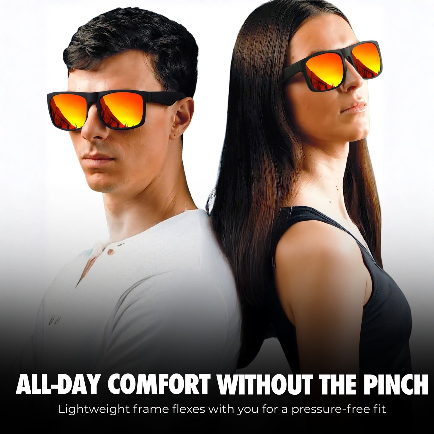 grinderPUNCH XL Polarized Men's Oversized Sunglasses, Big Heads Wide Face Large Head Fit Sunglasses Sports Driving Fishing Extra Wide Red Lens