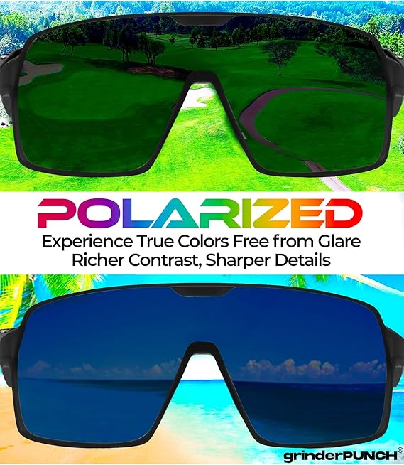 Polarized Sport Sunglasses Lightweight for Snow Hiking (Red)