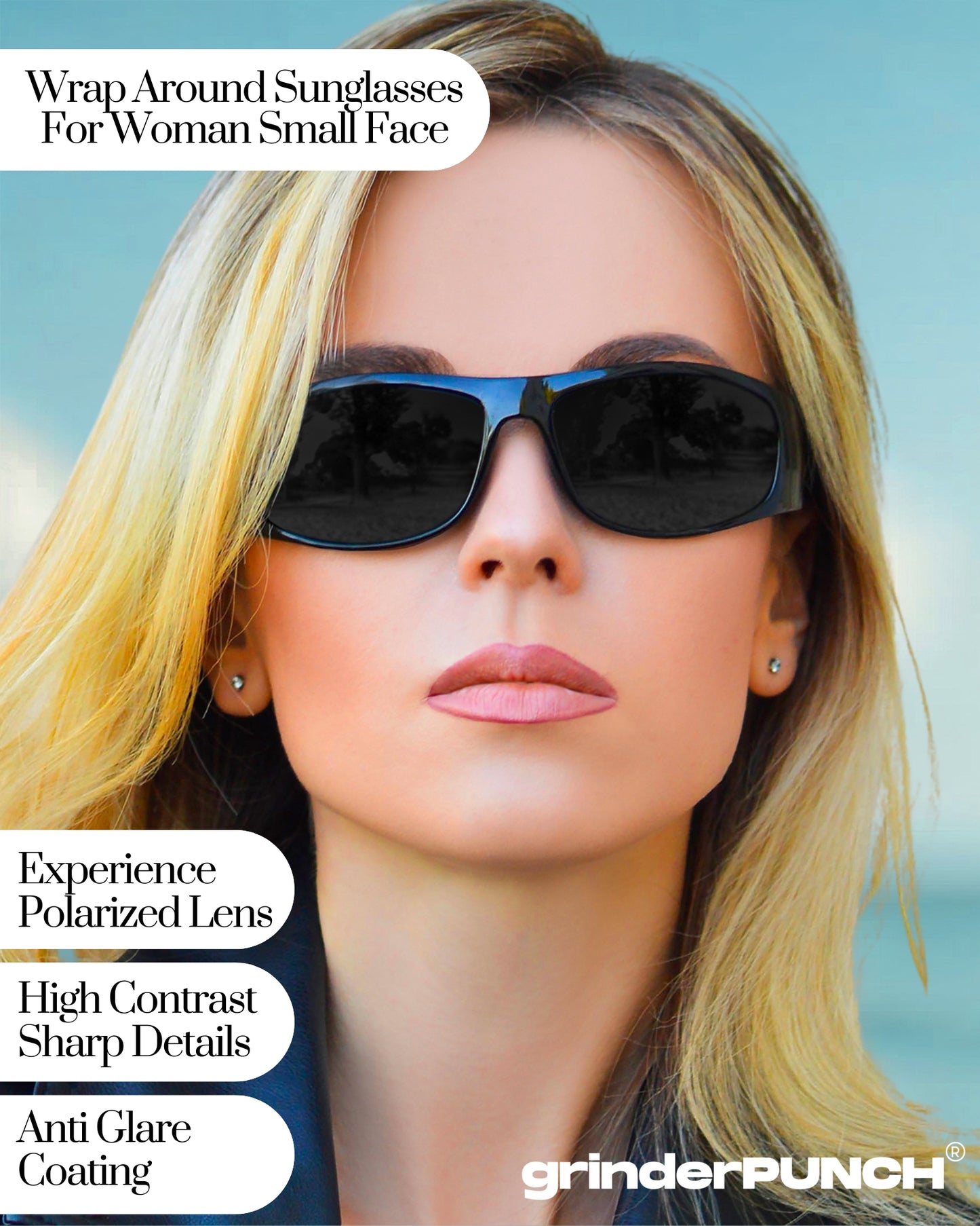 Polarized Black Sport Sunglasses Glossy Black Frame/ Black Lens