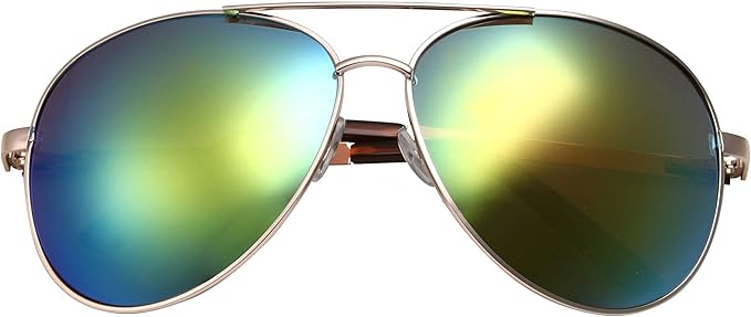 grinderPUNCH - Big XL Wide Frame Extra Large Aviator Sunglasses Oversized 148mm (Green, 62)