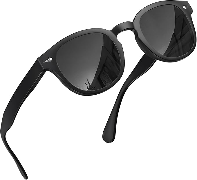 Polarized Round Sunglasses for Women Men Stylish Retro Circle Frame (Tortoise)