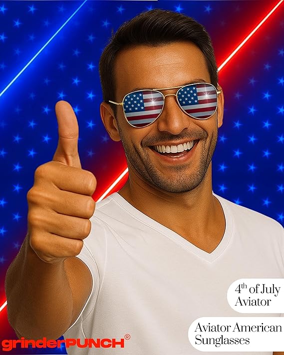 2 Pair Combo Patriotic American US Flag Sunglasses