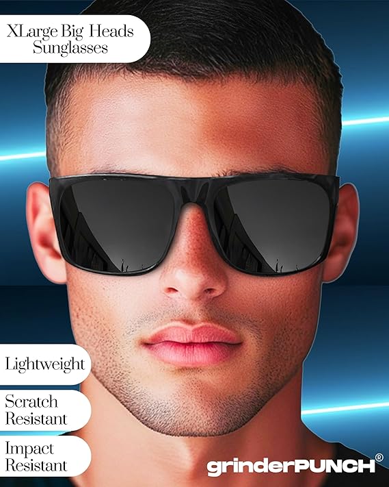 2 Pack XL Polarized Big Wide Frame Large Head Fit Sunglasses for Sports Driving Fishing Glasses