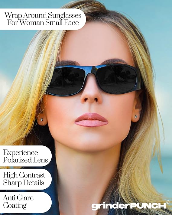 Polarized Black Sport Sunglasses Glossy Black Frame/ Black Lens
