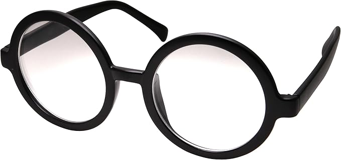 grinderPUNCH Adult Vintage Inspired Large Round Circle Clear Lens Non Prescription Glasses