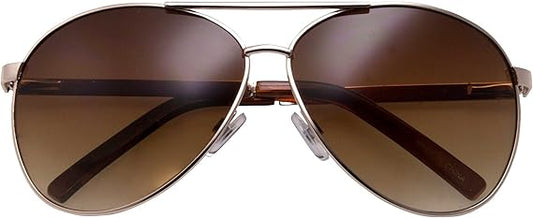 Big XL Wide Frame Extra Large Aviator Sunglasses (Gold - Gradient Lens)