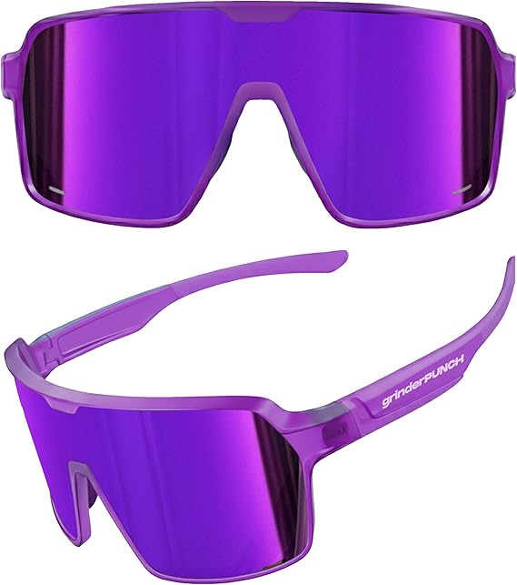 Polarized Sport Sunglasses Lightweight for Snow Hiking (Purple)