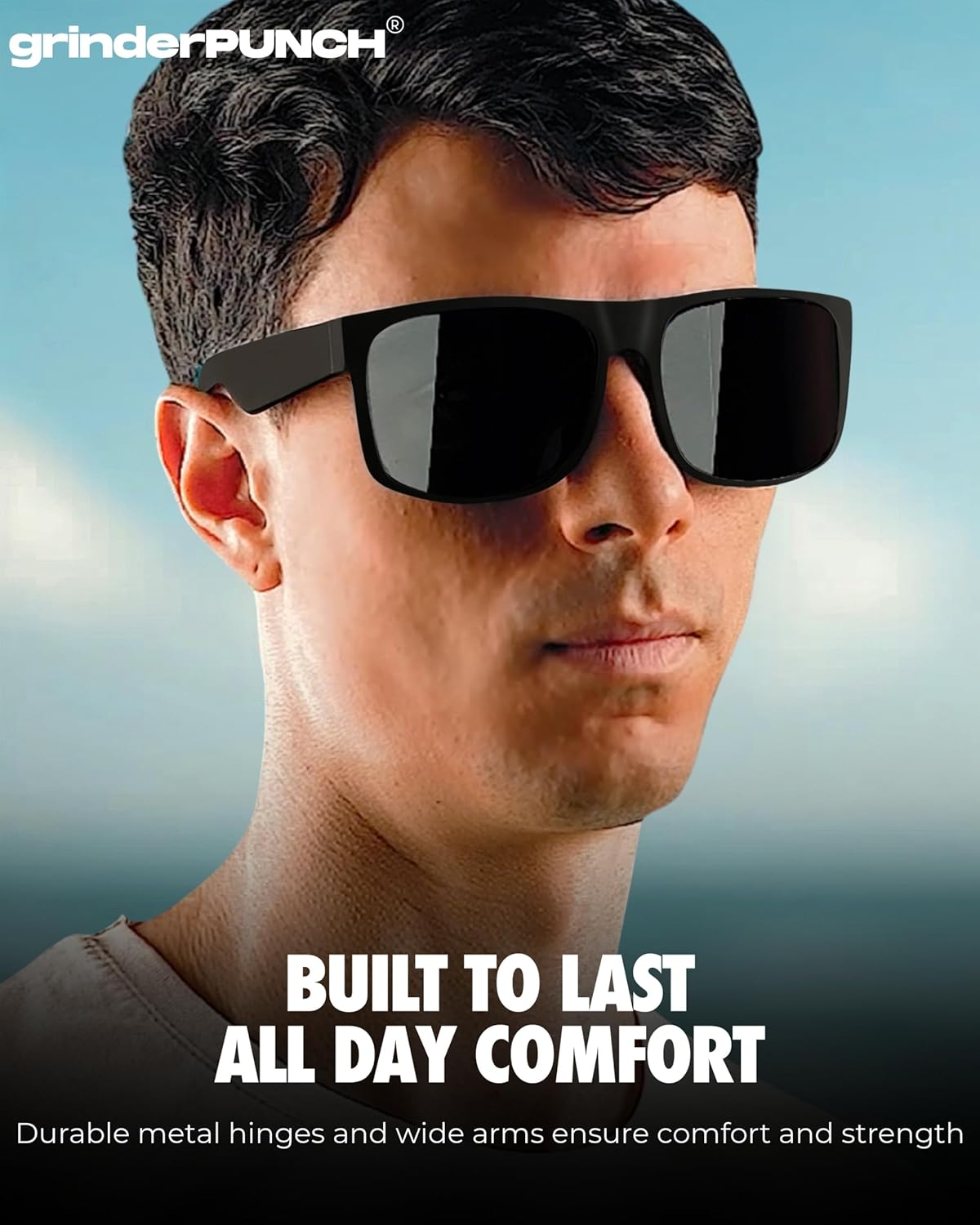 XL Polarized Oversized Sunglasses | Lightweight Men's Big Wide Head UV Protection for Sports, Driving, Fishing | Large Face Fit (Matte)