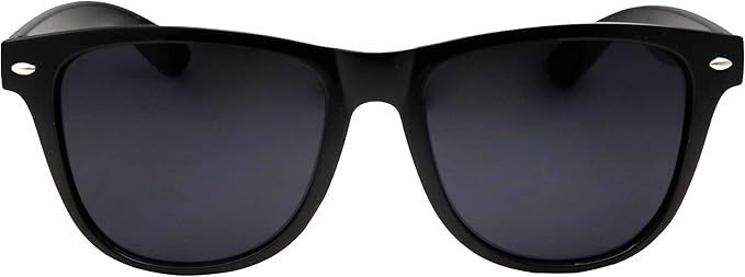 grinderPUNCH Men's Black Classic Horn Rimmed Retro Sunglasses Medium (52mm)