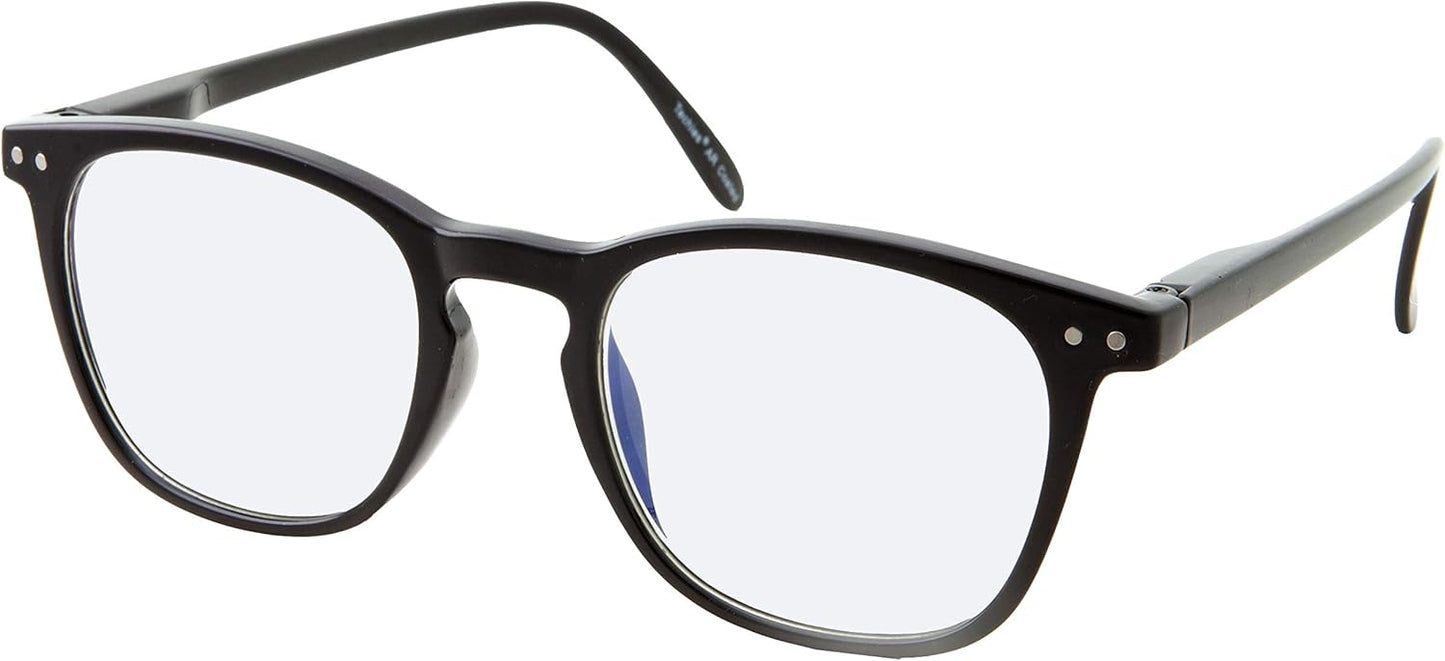 grinderPUNCH Blue Light Blocking Glasses – Anti Eyestrain Monitor Eyewear, Unisex Fit, Black & Gray