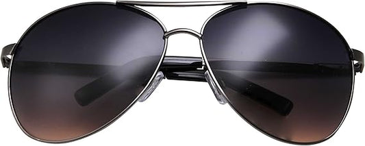 Big XL Wide Frame Extra Large Aviator Sunglasses (Gunmetal)