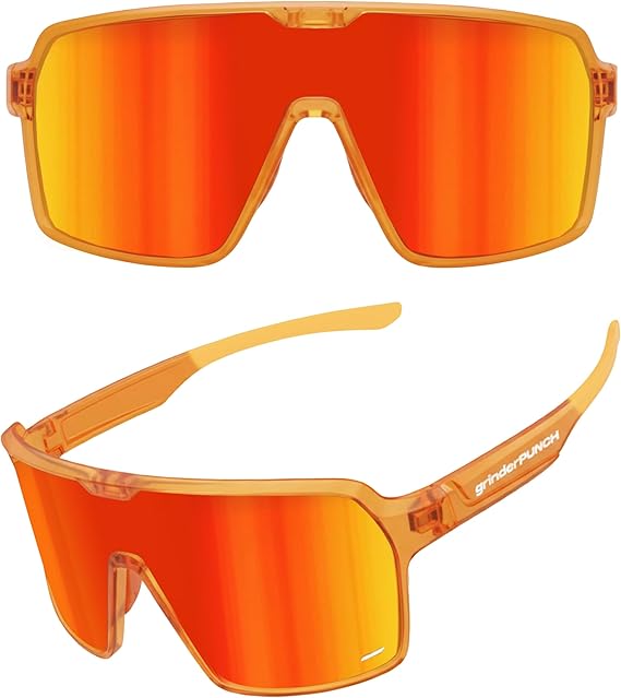 Polarized Sport Sunglasses Lightweight for Snow Hiking (Orange)