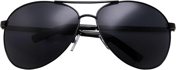 Big XL Wide Frame Extra Large Aviator Sunglasses (Black)