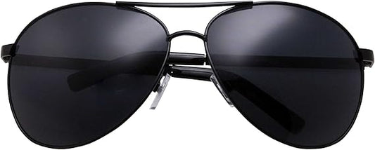 Big XL Wide Frame Extra Large Aviator Sunglasses (Black)