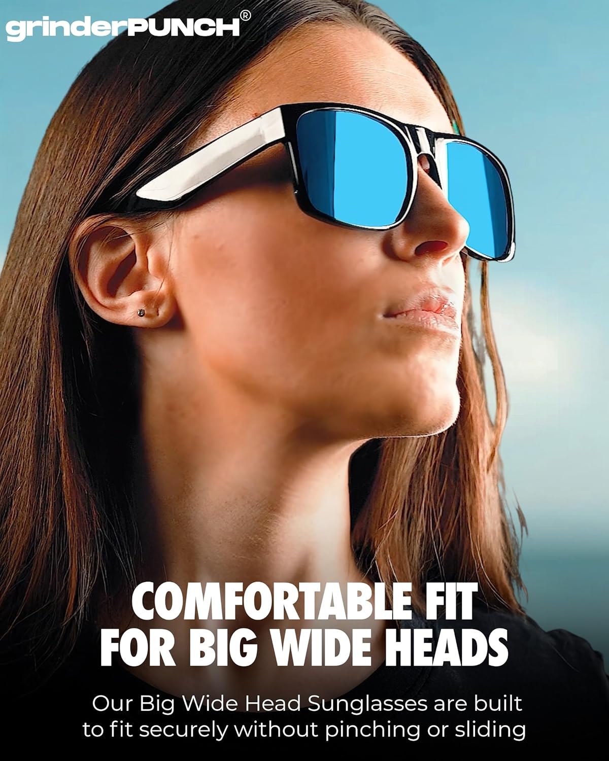 XL Polarized Men's Oversized Sunglasses Sports Driving Wide Blue Lens Sunglasses
