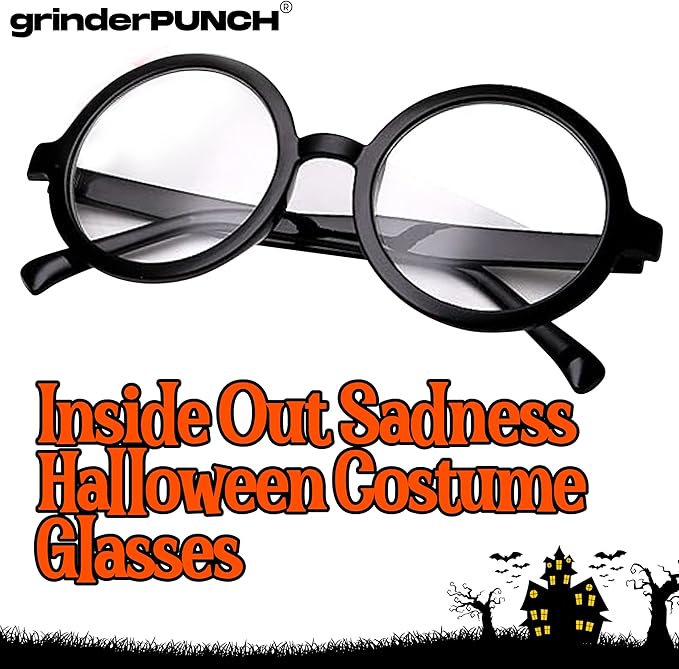 grinderPUNCH Adult Vintage Inspired Large Round Circle Clear Lens Non Prescription Glasses