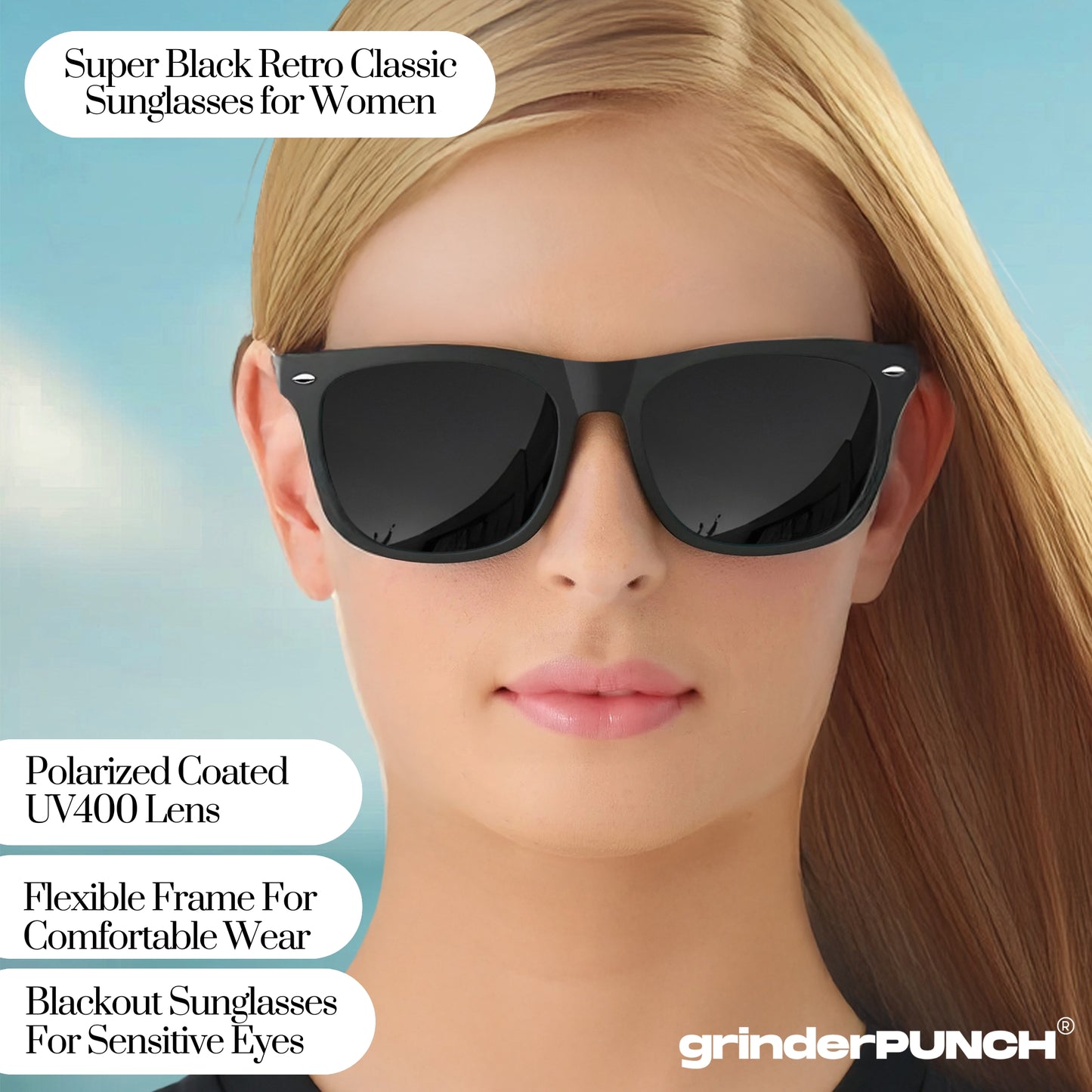 Polarized Sunglasses for Men and Women with UV400 Protection (SuperDark Polarized Lens)
