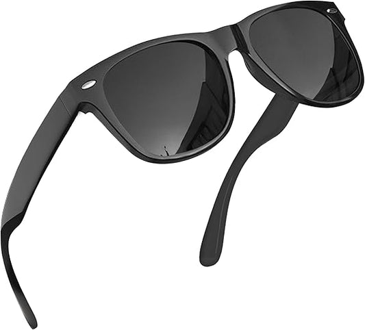 Polarized Sunglasses for Men and Women with UV400 Protection (Black Polarized Lens)