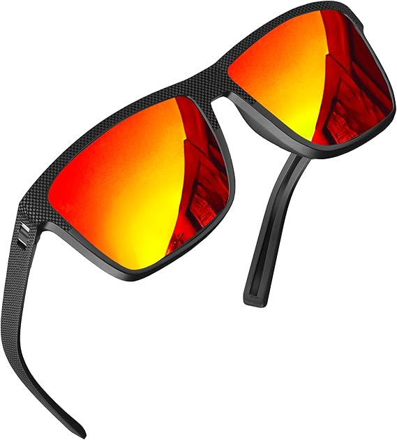 Polarized Lightweight Sunglasses for Men (Red)